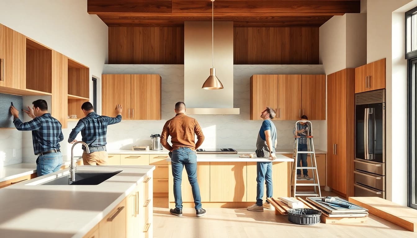 Austin residential remodeling contractor working on a modern kitchen renovation project.