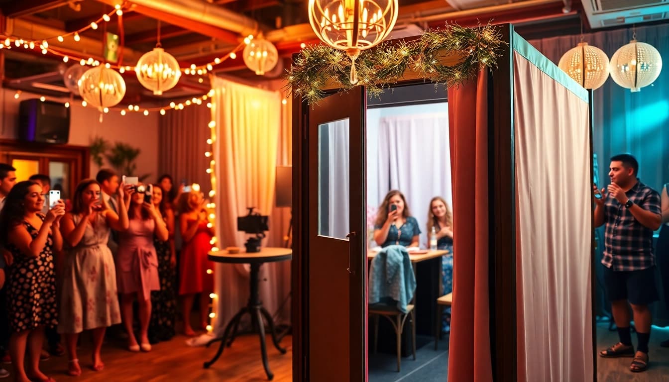 Experience vibrant moments with a photo booth rental at a lively celebration.