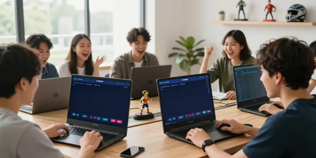 Engaged players using VIN88 platform for online betting.