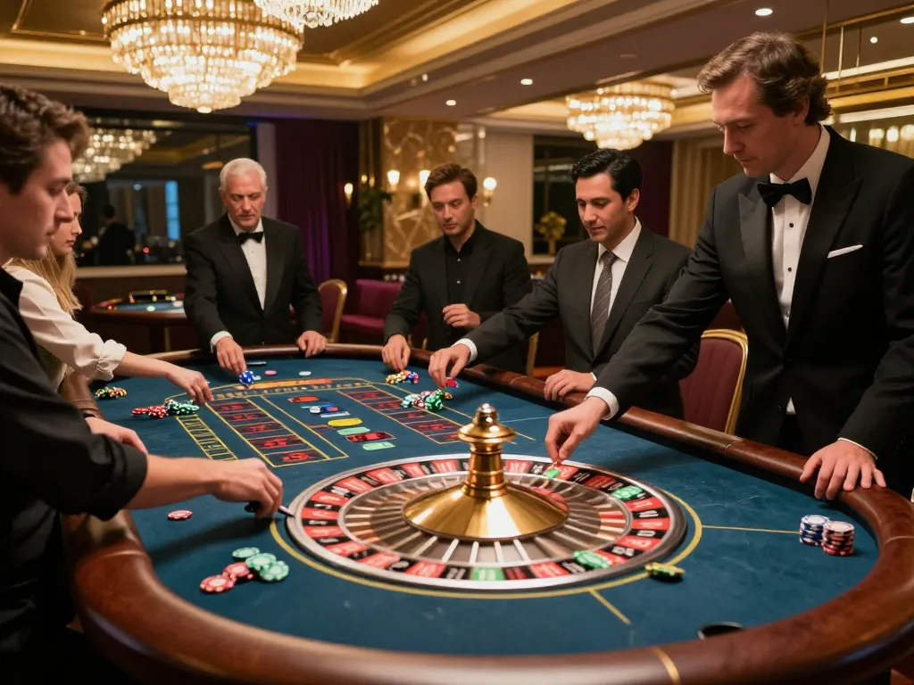 88vin roulette table with players engaged, showcasing excitement and dynamic gaming atmosphere