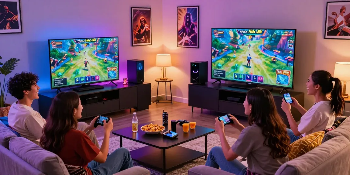 Exciting group gaming session of Paus Hoki 88 in a modern living room.