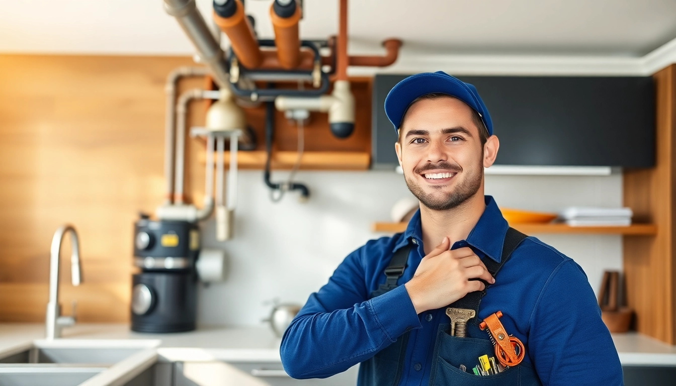 Expert plumber west vancouver fixing residential pipes in a modern kitchen.