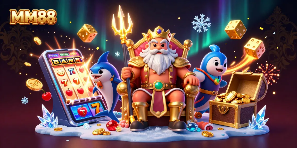 Engage with MM88's colorful casino world featuring Neptune, jackpot slots, and dynamic game elements.