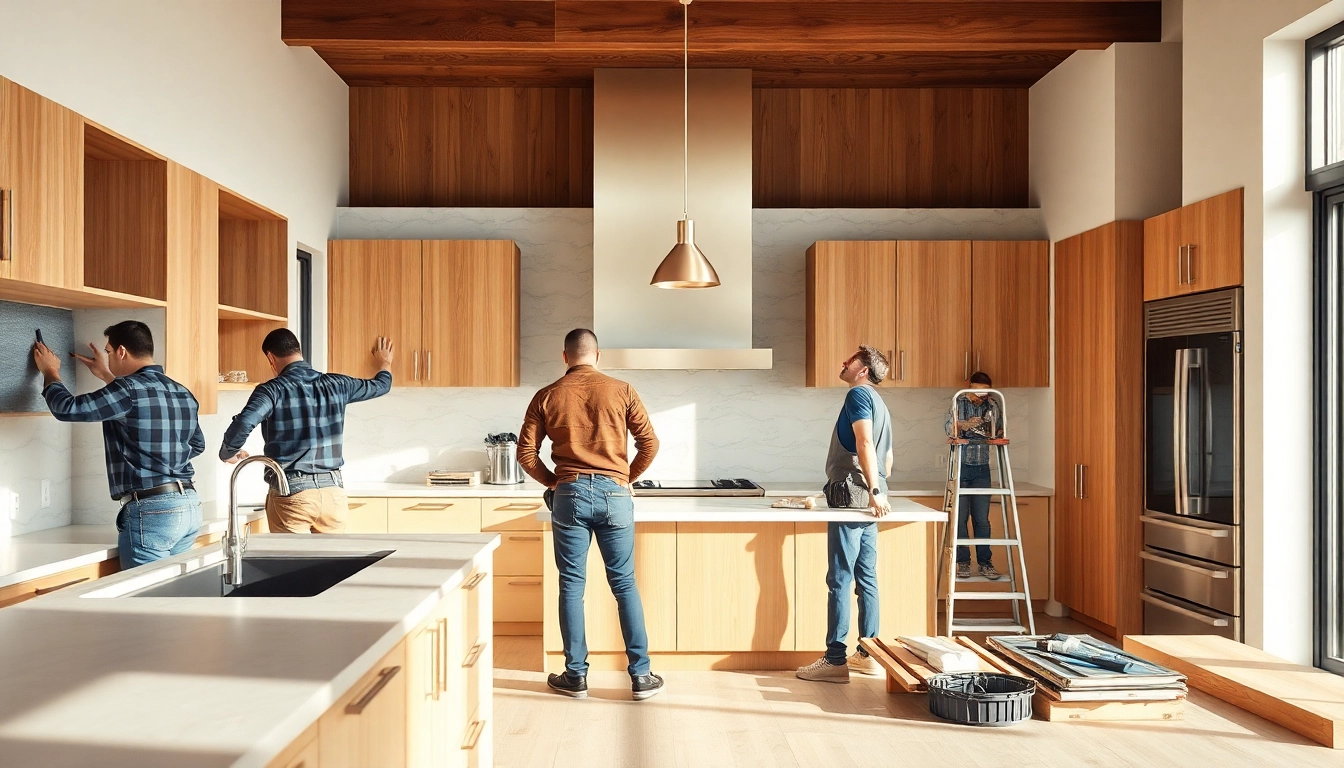 Austin residential remodeling contractor working on a modern kitchen renovation project.