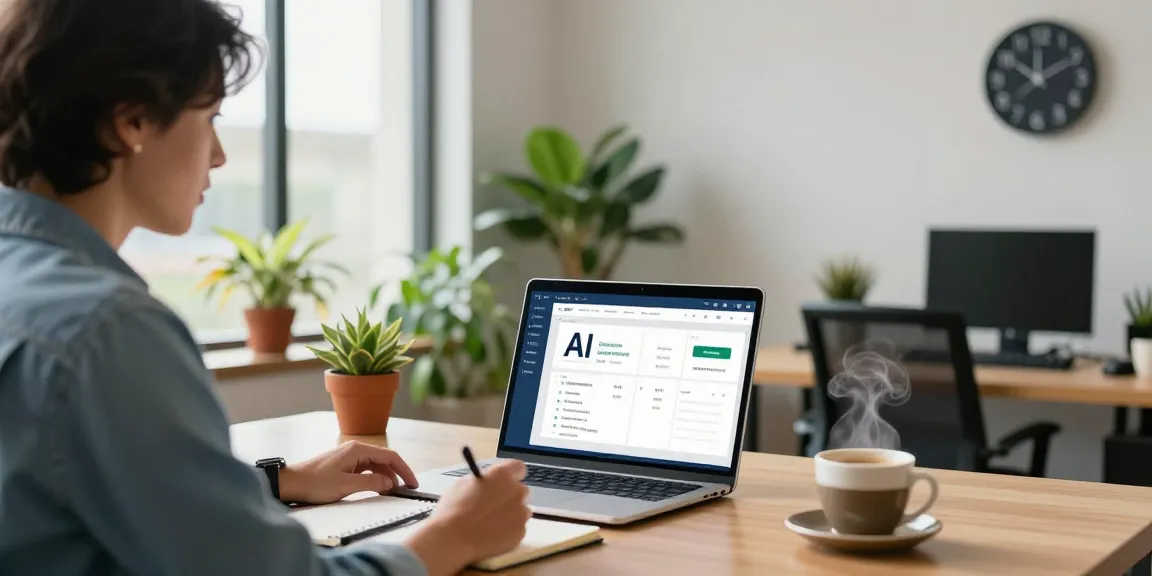 AI automations for small business in a vibrant workspace with a professional discussing tools and strategies.