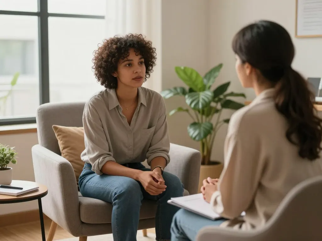 Understanding 抑鬱症症狀 through compassionate mental health consultation in a serene clinic.