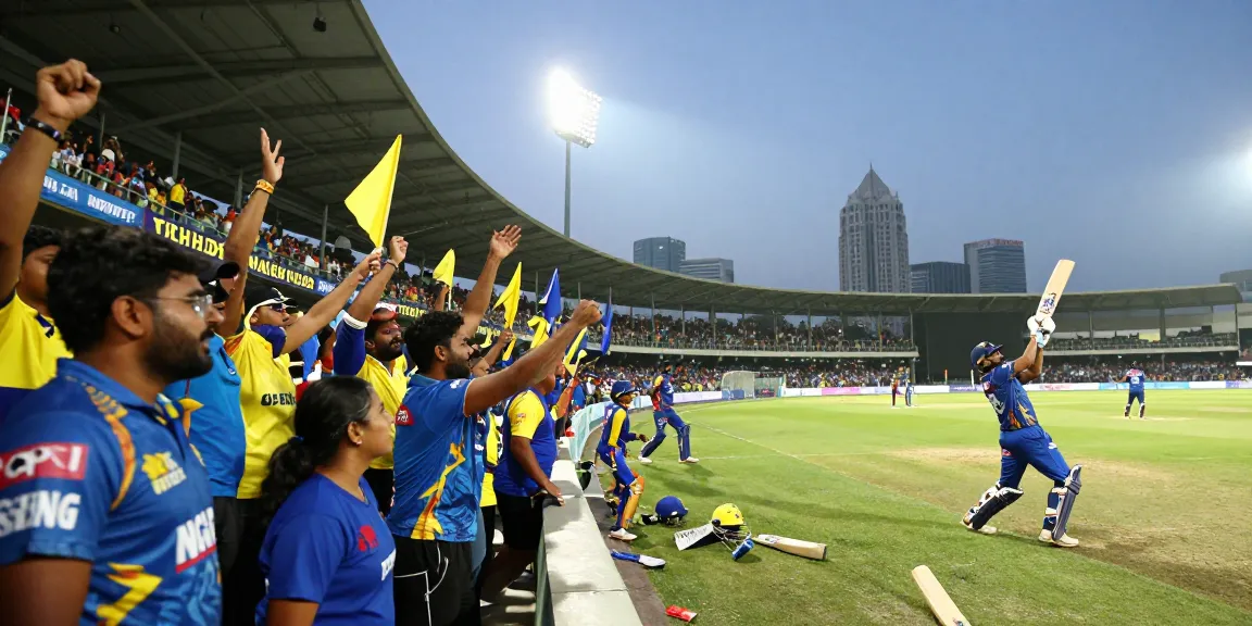 Uwin's thrilling IPL 2026 match atmosphere at Wankhede, featuring passionate cricket fans and iconic player action.