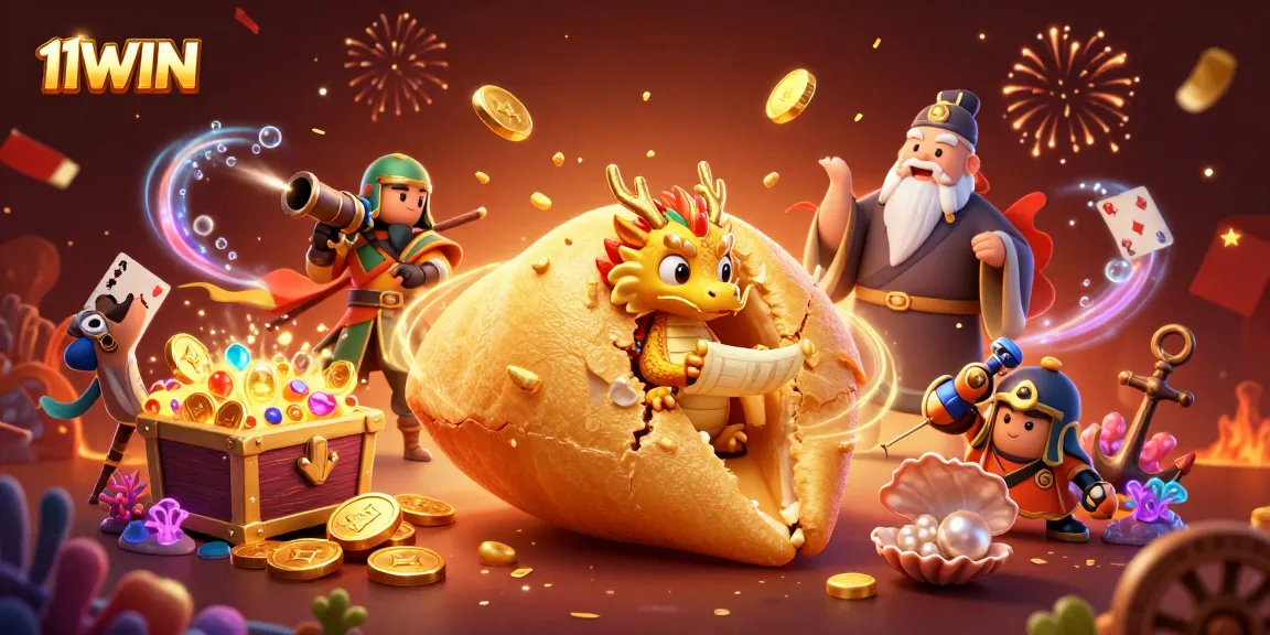 Join the adventure at 11WIN with vibrant scenes of fortune and fun in this dynamic casino illustration.