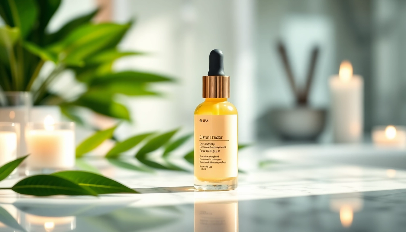 Enhance skin vitality with a premium growth factor serum presented on an elegant countertop.