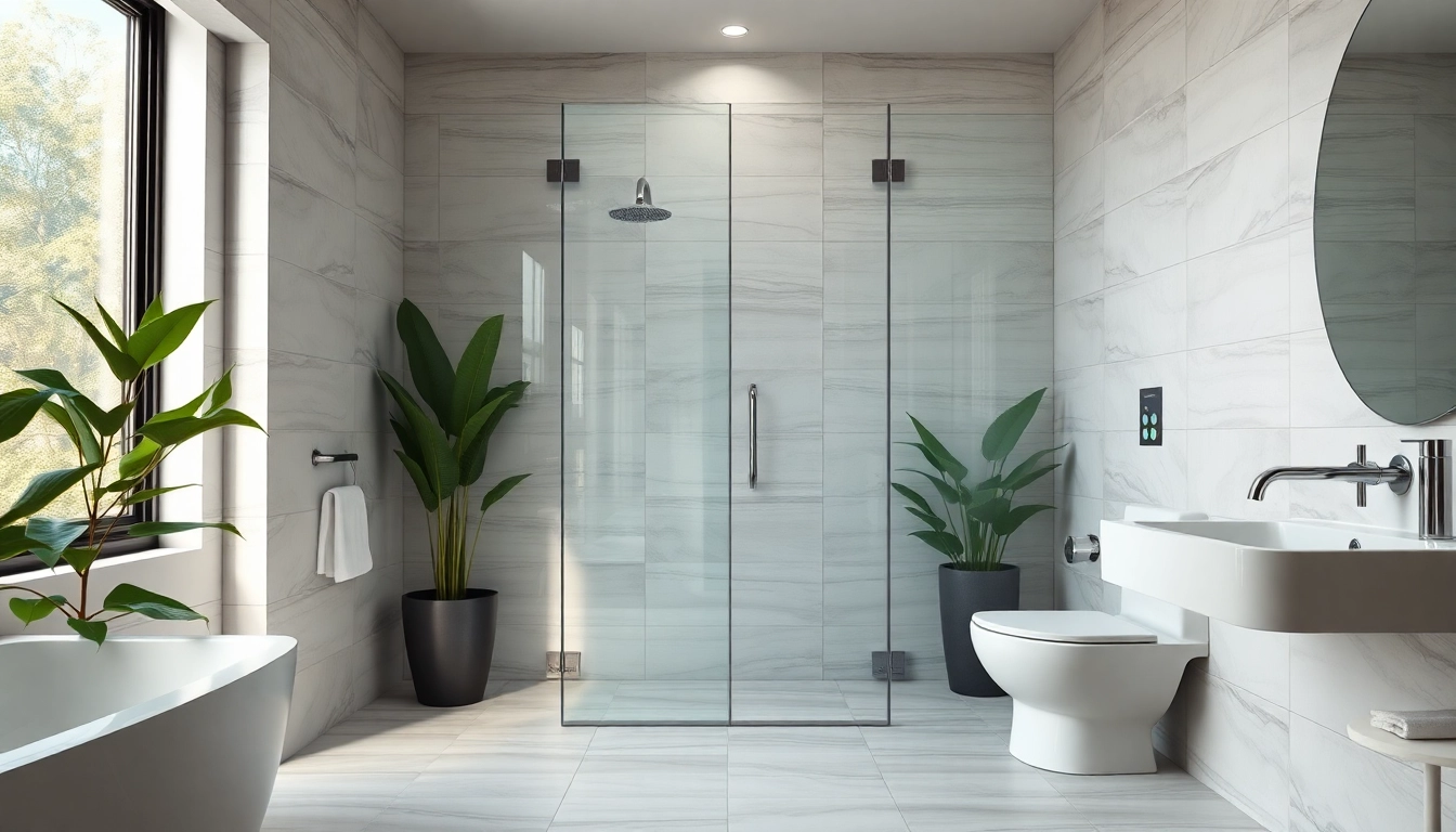 Experience tranquil moments in elegant showers au with a modern design and sleek fixtures.