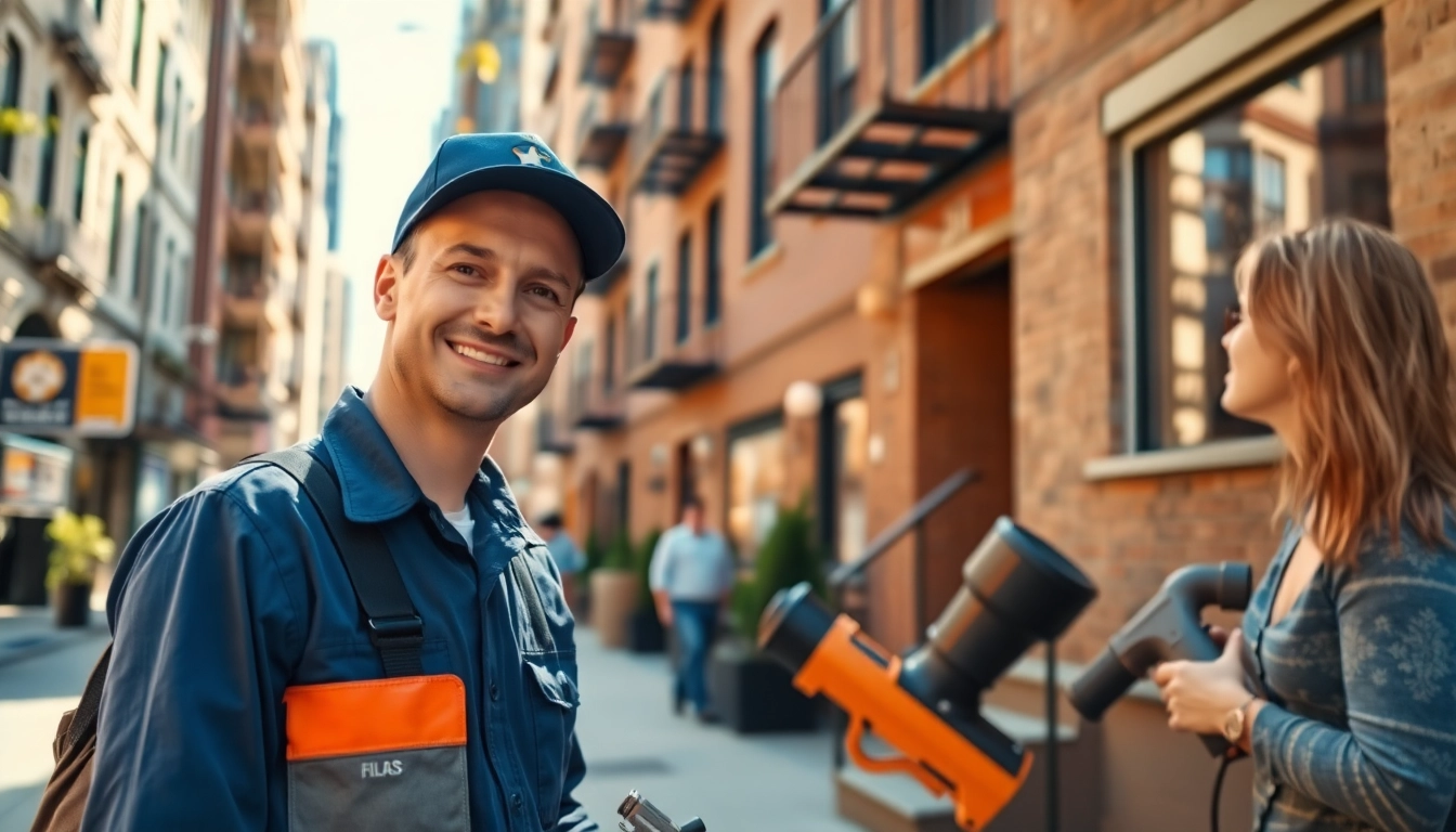 Emergency plumbing help for sewer backup with a licensed NYC plumber assessing a sewer line.