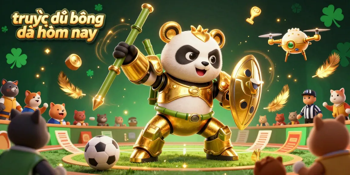 Experience trực tiếp bóng đá hôm nay with a vibrant sports betting arena featuring cheering characters and dynamic elements.