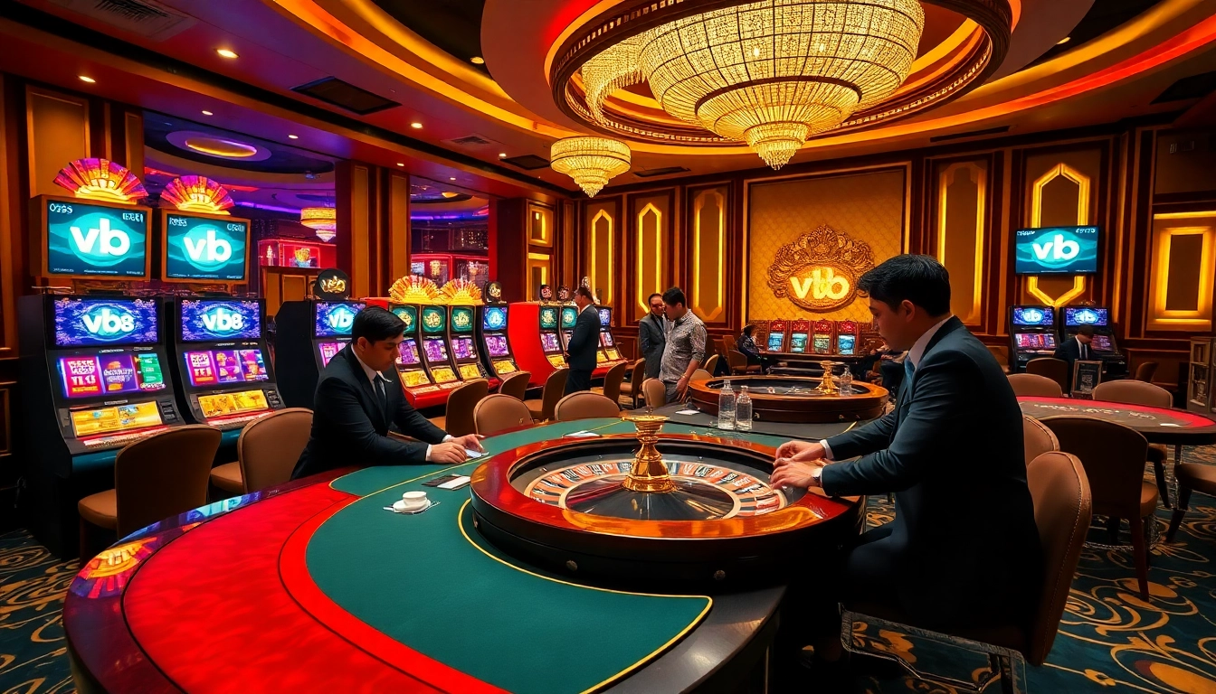 Experience the thrill of gambling with vb 88 in a luxurious casino setting.