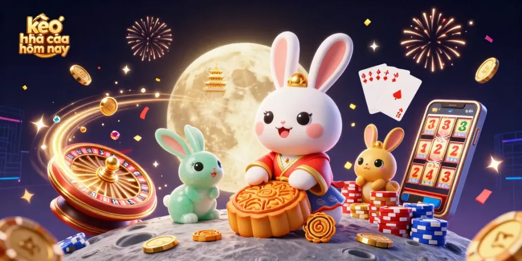 Engage with kèo nhà cái hôm nay through a captivating 3D casino scene featuring vibrant gambling elements.