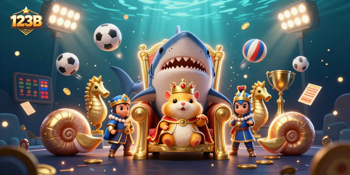 Experience thrilling action at 123B's vibrant casino scene, featuring a golden hamster king.