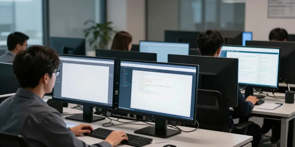 web application va analysis in cybersecurity workspace with multiple screens