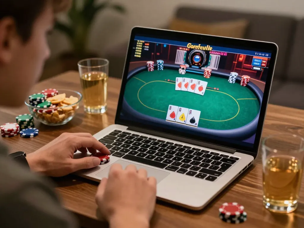 Player enjoying online poker at home with strategies for successful xo88s gaming