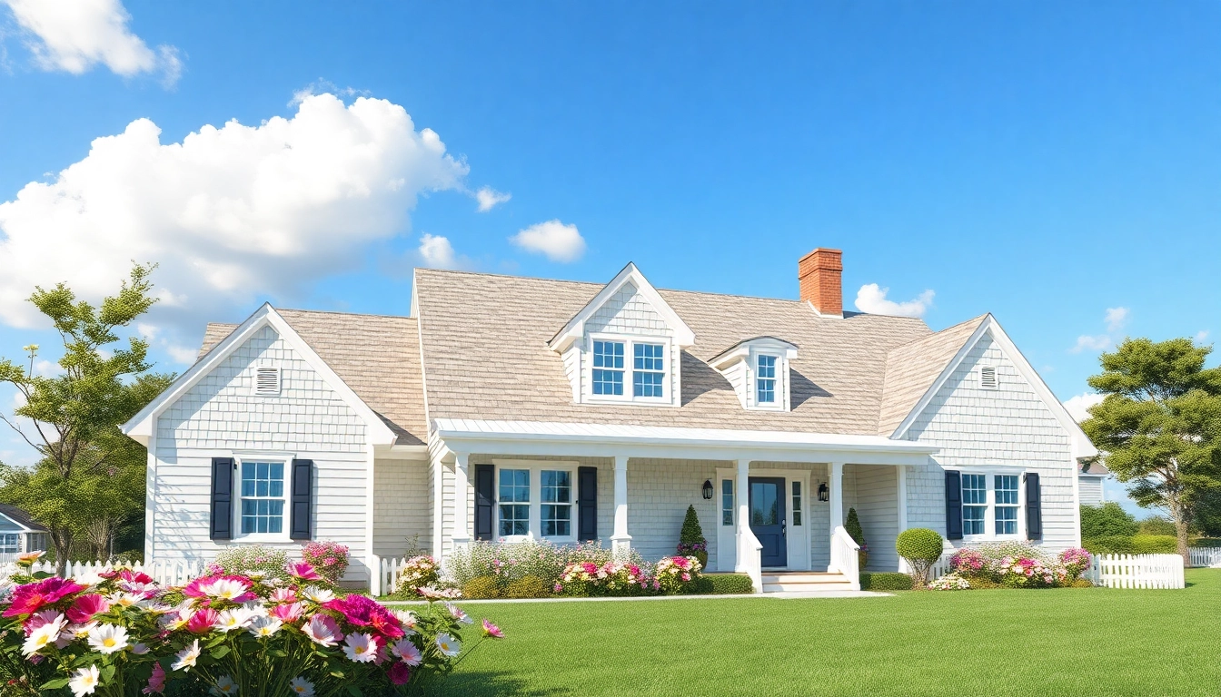 Cape Cod homes featuring a charming shingle exterior and vibrant landscaping.