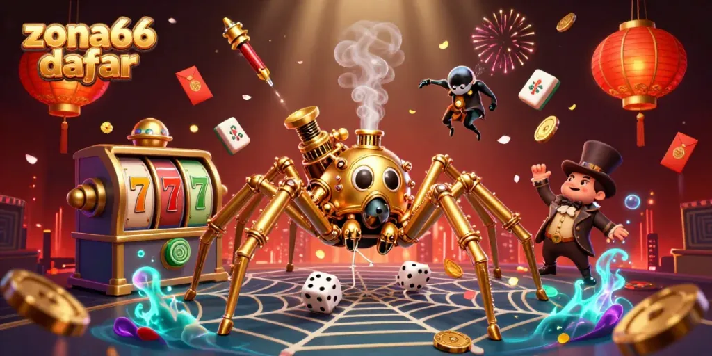 Menangkan besar di zona66 daftar dengan ilustrasi kasino yang menarik dan elemen slot