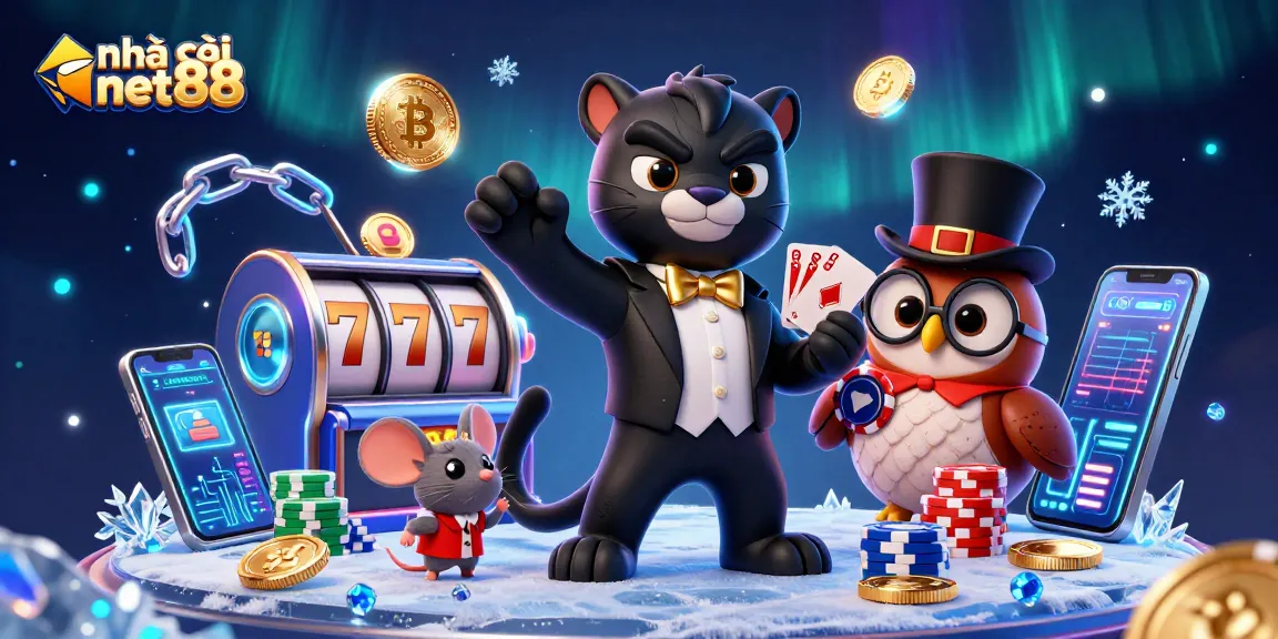 Engage with the stylish 3D characters at nhà cái net88 as they deal cards and showcase crypto elements.