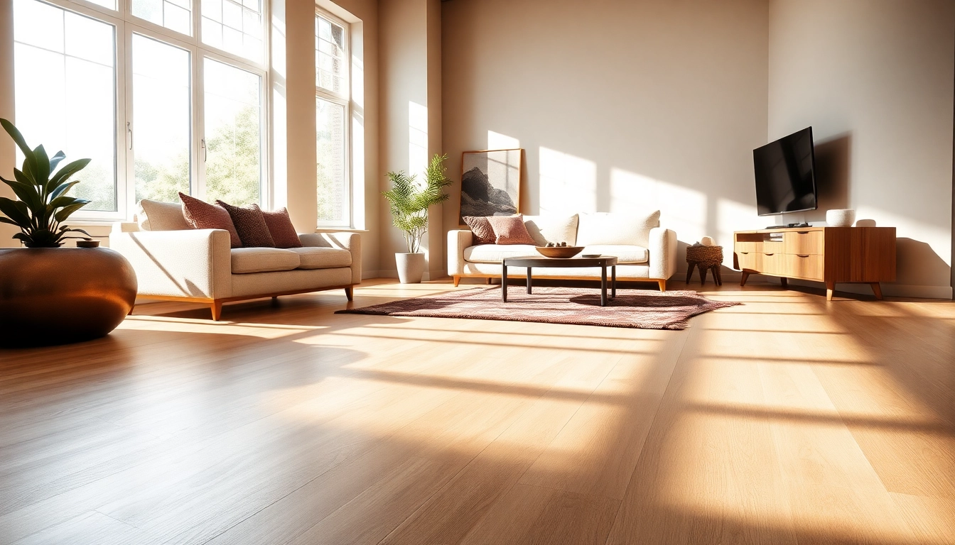 Explore the beauty of lvp floor enhancing a modern living room's elegance.