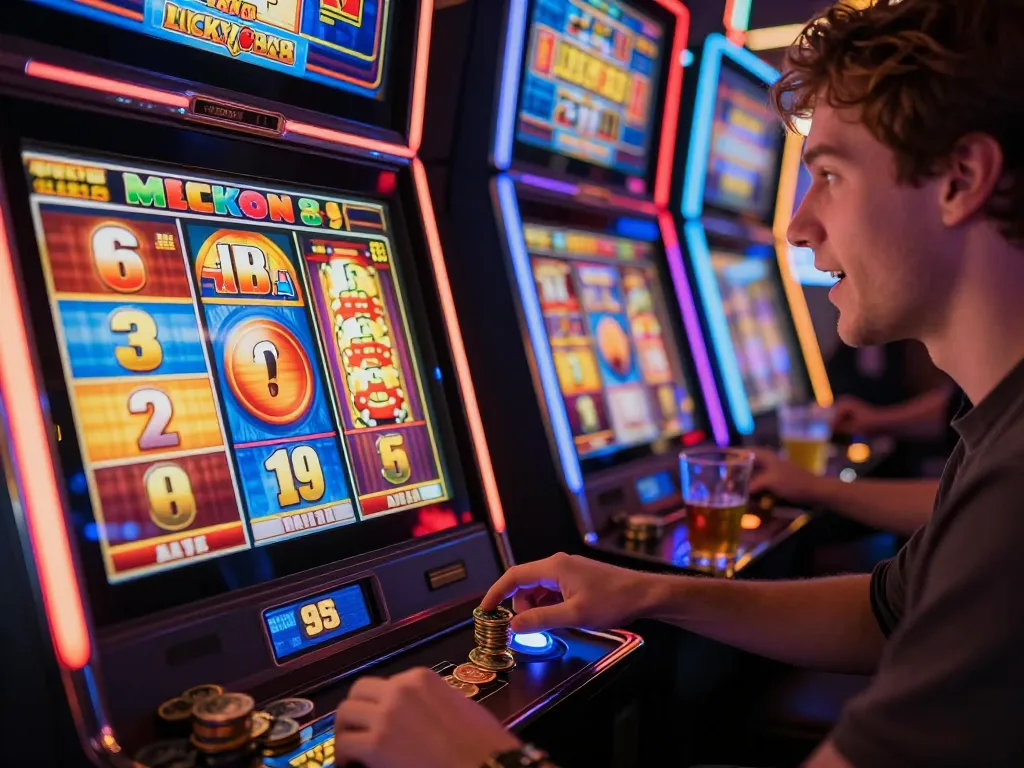 Player spinning the Lucky 88 slot machine in an exciting casino atmosphere