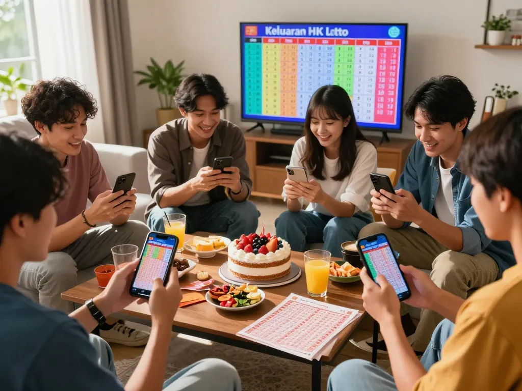 Pemain Keluaran HK Lotto memeriksa hasil di beberapa perangkat di pengaturan rumah yang nyaman penuh dengan kegembiraan.