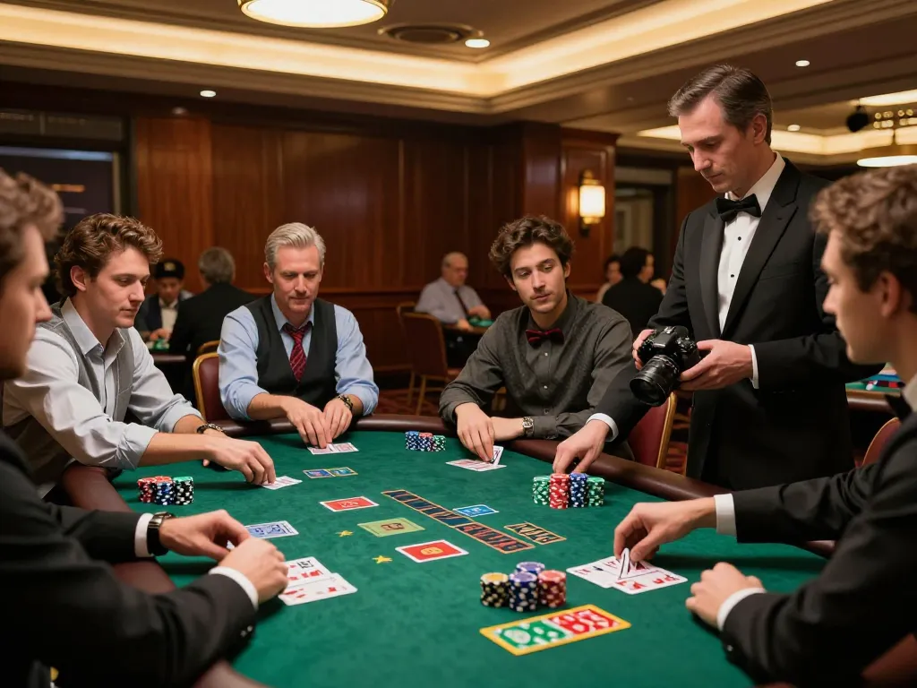 Engaged players at CM88 enjoying an intense blackjack game in a vibrant casino atmosphere.