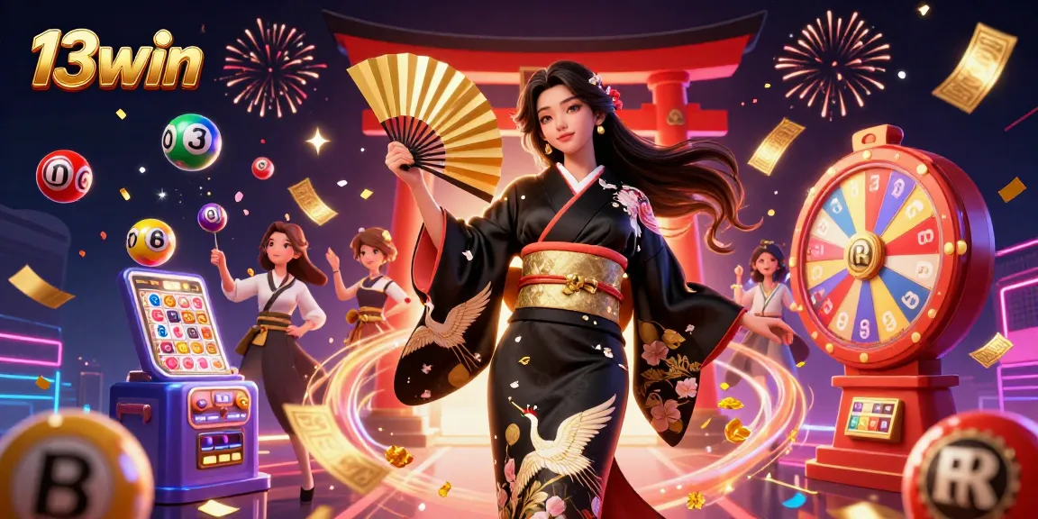 Experience the thrilling games at 13win with vibrant lottery balls and casino excitement.