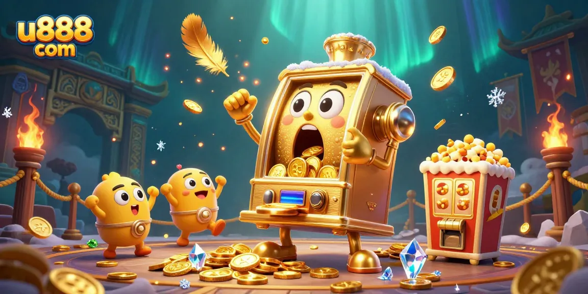 Experience big wins with u888 com's exciting slot machine game, featuring lively characters.