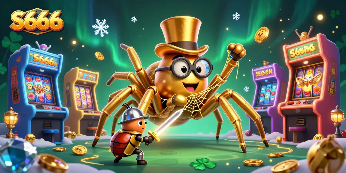 S666 brings excitement with a dynamic 3D casino illustration featuring unique characters and vibrant gaming elements.